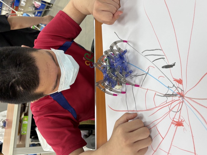 20250704-特教學生藍染交織的文化與科技科學營-4.我畫的蜘蛛網和我做的蜘蛛圖片